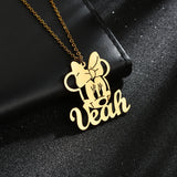 Goxijite Children's Name Necklace Stainless Steel Custom Cartoon Nameplate Gift