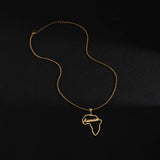Goxijite Africa Map Name Necklace for Women Stainless Steel