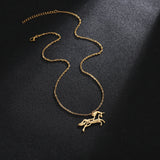 Personalized Unicorn Name Necklace for Girls Zodiac Horse Stainless Steel Name