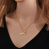 Personalized Unicorn Name Necklace for Girls Zodiac Horse Stainless Steel Name