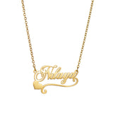 Personalized Love Name Necklace For Women Stainless Steel Cursive Font
