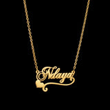Personalized Love Name Necklace For Women Stainless Steel Cursive Font