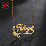 Personalized Love Name Necklace For Women Stainless Steel Cursive Font