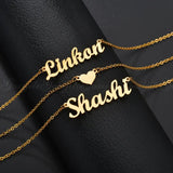 Goxijite Personalized Heart Multilayer Name Necklace