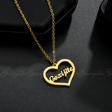Goxijite Custom Name Heart Necklace for Women - Love Pendant Charm Jewelry