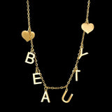 Goxijite Personalized Name Heart Necklace Initial Letter Choker Stainless Steel