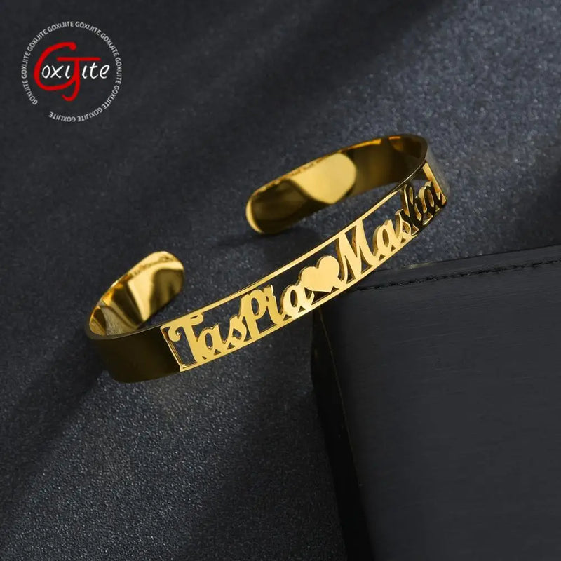 Personalized Name 2 Names Bangles Stainless Steel Bracelets