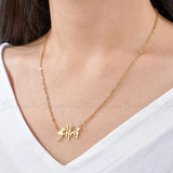 Goxijite Custom Name Necklace Stainless Steel Cursive Font Nameplate