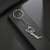 Goxijite Personalized Name Pendant Keychain Stainless Steel