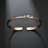 Personalized Name Bangle Cuff Stainless Steel Bracelet Gift
