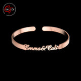 Personalized Name Bangle Cuff Stainless Steel Bracelet Gift