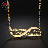 Goxijite Personalized Double Name Infinity Necklace