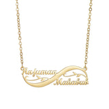 Goxijite Personalized Double Name Infinity Necklace