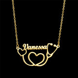Custom Stainless Steel Heart Name Necklace for Her