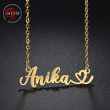 Personalized Name Necklace with Heart Pendant