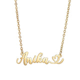 Personalized Name Necklace with Heart Pendant