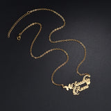 Personalized Butterfly Heart Nameplate Necklace for Women