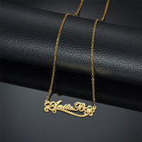 Goxijite Personalized Cursive Script Flower Name Necklace