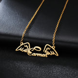 Personalized Goxijite Name Necklace With Wing
