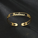 Personalized Heart Name Bangle Bracelet Stainless Steel Jewelry