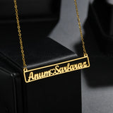 Personalized Name Necklace For Women Stainless Steel Bar Square Necklac