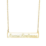 Personalized Name Necklace For Women Stainless Steel Bar Square Necklac