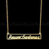 Personalized Name Necklace For Women Stainless Steel Bar Square Necklac