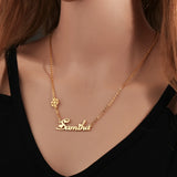Goxijite Name Necklace With Snowflake Stainless Steel Letter Choker