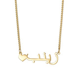 Personalized Arabic Heart Name Necklace Stainless Steel Custom Gift