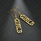 Goxijite Square Name Earring Stainless Steel Nameplate Gift