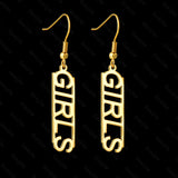 Goxijite Square Name Earring Stainless Steel Nameplate Gift