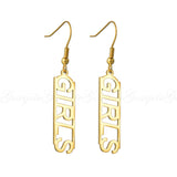 Goxijite Square Name Earring Stainless Steel Nameplate Gift