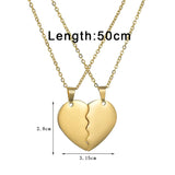 Engrave Name Date Couples Half Love Shape Necklace Lover Gift