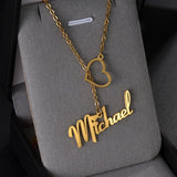 Goxijite Stainless Steel Heart Nameplate Necklace for Women - Gift