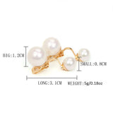 Grace Jun 2 Colors Double Simulated Pearl Clip on Earring 8mm&12mm