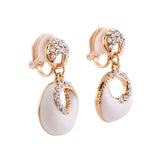 Grace Jun 4 Colors Rhinestone Enamel Clip-on Earrings