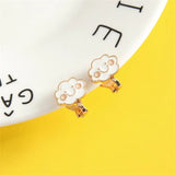 Korea Style Flower Rabbit Butterly Enamel Clip on Earrings for Girls