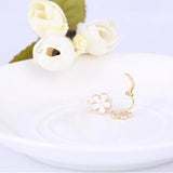 Korea Style Flower Shape Enamel Clip on Earrings - No Piercing