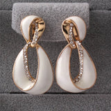Grace Jun Rhinestone Geometric Clip Earrings