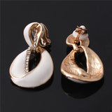 Grace Jun Rhinestone Geometric Clip Earrings