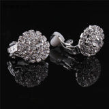 Grace Jun Double Round Rhinestone Clip Earring for Women Party