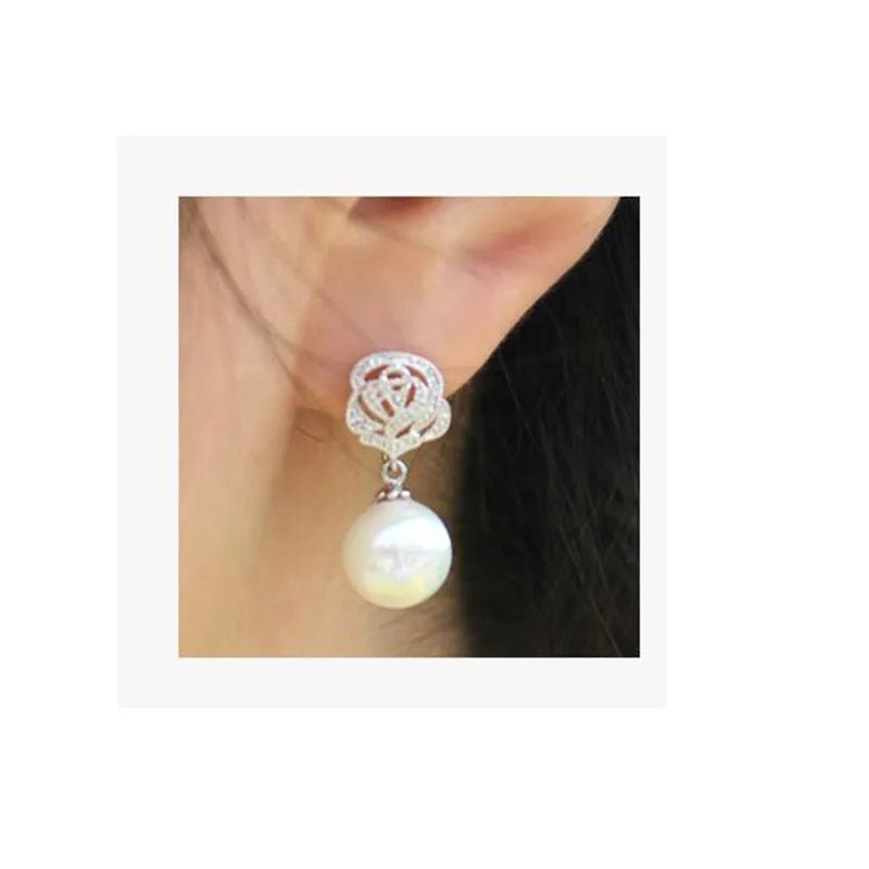 Grace Jun Rose Clip on Earrings High No Hole Jewelry