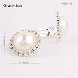 Double Round Shape Rhinestone Clip on Earrings Without Piercing