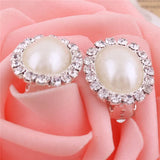 Grace Jun Rhinestone Clip on Earrings Without Piercing
