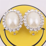 Grace Jun Rhinestone Clip on Earrings Without Piercing