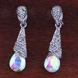 Rhinestone Crystal Water Drop Clip Earrings Wedding Party Charms