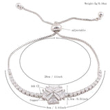 Grace Jun Double Cross Bracelets with Flower Shape CZ for Women