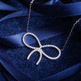 Grace Sweet Bowknot Girl Necklace Sterling Silver Pendant