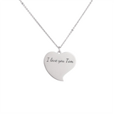 Personalized Heart Engraved Necklace with Picture - Stainless Steel
