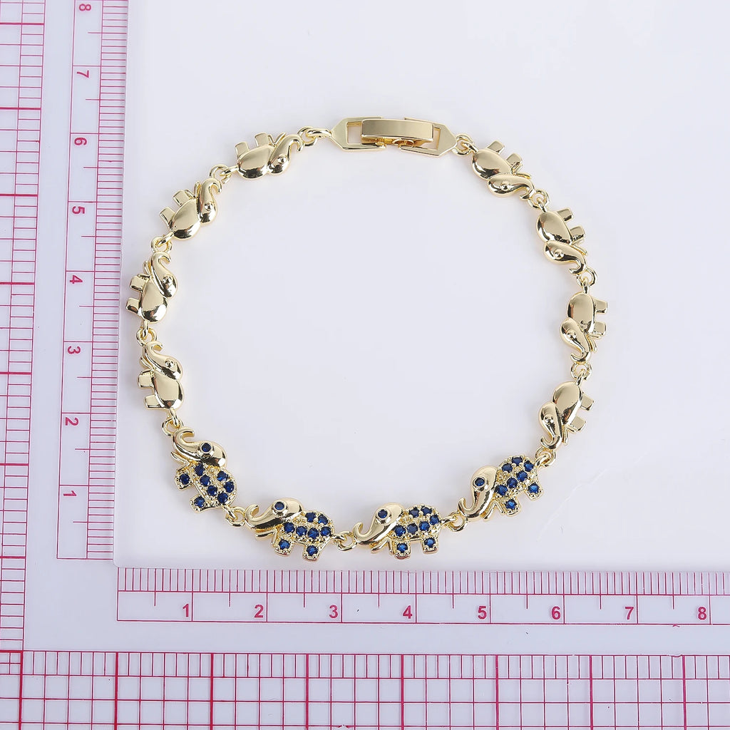 Graces Elephant Animal Charm Bracelet for Ladies Jewelry